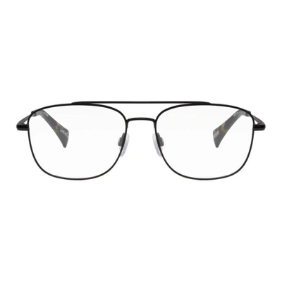 Shop Raen Black Barolo Aviator Glasses In Matte.blk