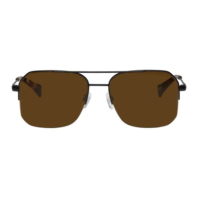 Shop Raen Black Munroe Aviator Sunglasses In Matteblack