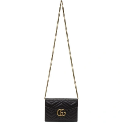 Shop Gucci Black Gg Marmont 2.0 Shoulder Bag In 1000 Black