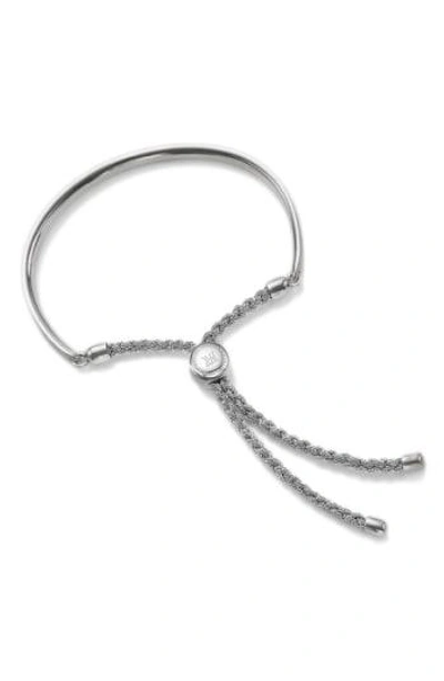Shop Monica Vinader 'fiji' Friendship Bracelet In Silver/ Silver