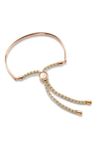 Shop Monica Vinader 'fiji' Friendship Bracelet In Rose Gold/ Nude