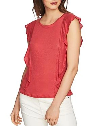 Shop 1.state Linen Ruffle Tee In Spice