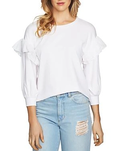 Shop 1.state Ruffled Bishop Sleeve Top In Ultra White