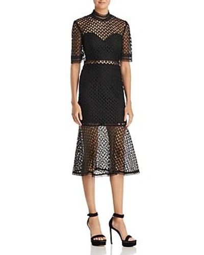 Shop Bardot Fiona Mesh Midi Dress In Black