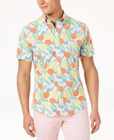 Shop Tommy Hilfiger Men's Banana Tropic Shirt, Created For Macy's In Bright White
