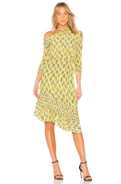 Shop Saloni Lexie Dress In Yellow