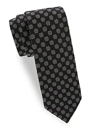 Shop Tom Ford Textured Dot Silk Tie In Black