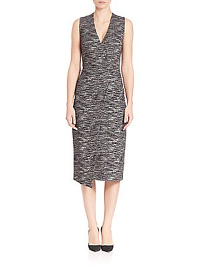 Shop Alice And Olivia Carissa Faux Wrap Dress In Black Ivory
