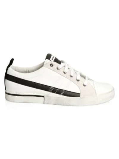 Shop Diesel Velows Lo-top Leather Sneakers In White