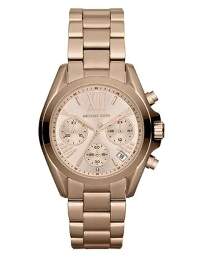 Shop Michael Kors Women's Rose Goldtone Stainless Steel Chronograph Watch