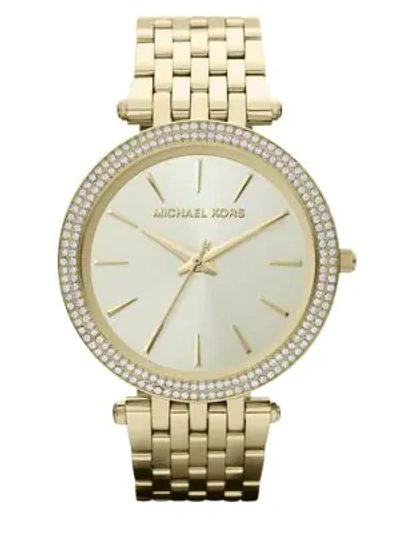 Shop Michael Kors Women's Darci Pavé Goldtone Stainless Steel Bracelet Watch