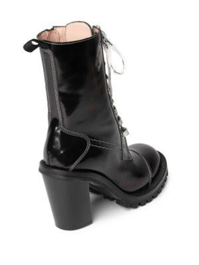 Shop Acne Studios Leather Lace-up Platform Ankle Boots In Black