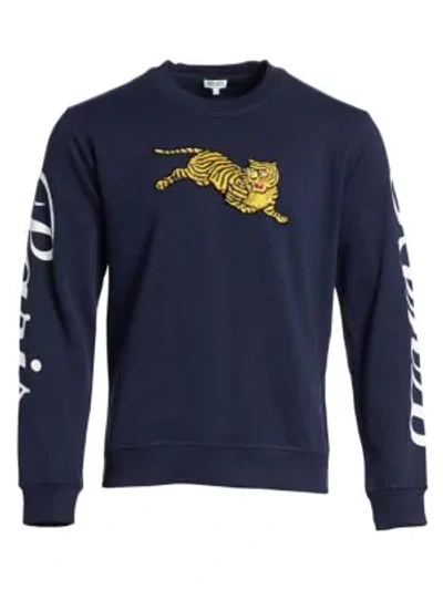 Shop Kenzo Jumping Tiger Cotton Sweater In Ink