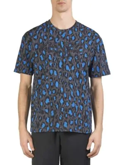 Shop Kenzo Leopard Short-sleeve Cotton Tee In Anthracite