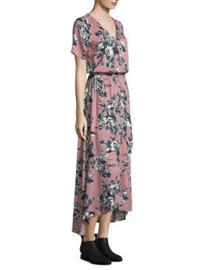Shop Splendid Floral Wrap Maxi Dress In Rose Dust