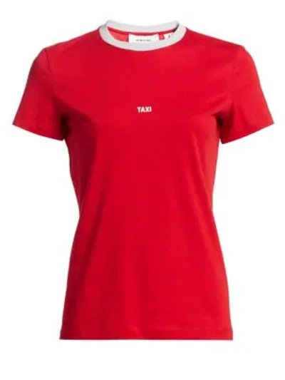 Shop Helmut Lang Hong Kong Taxi Tee In Red Silver Grey