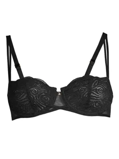 Shop Chantelle Pyramide Lace Demi Unlined Bra In Black