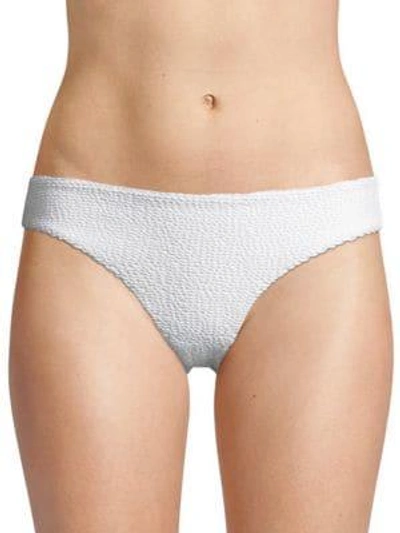 Shop Onia Genevieve Smocked Bikini Bottom In White