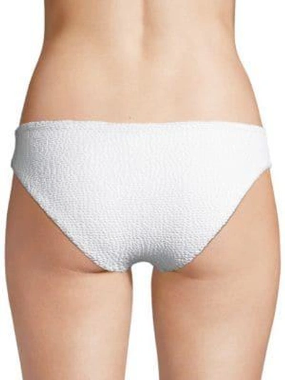 Shop Onia Genevieve Smocked Bikini Bottom In White