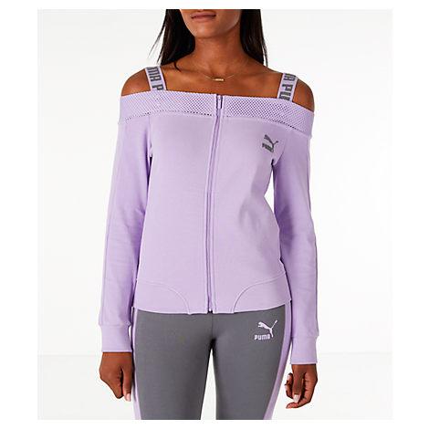 women's puma off the shoulder t7 jacket