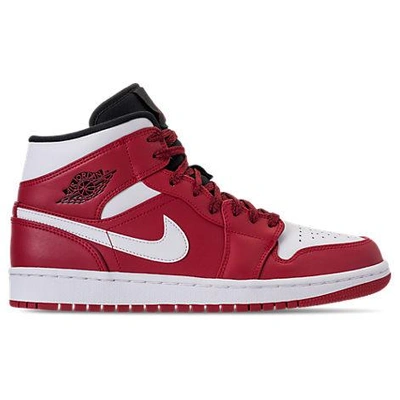 Shop Nike Men's Air Jordan 1 Mid Retro Basketball Shoes, Red