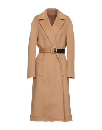 Shop Calvin Klein 205w39nyc Coats In Camel