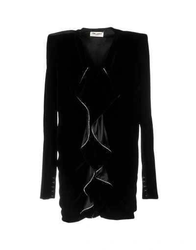 Shop Saint Laurent Full-length Jacket In Black