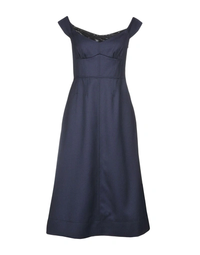 Shop Gabriela Hearst Midi Dress In Dark Blue