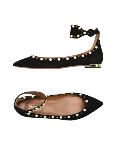 Shop Aquazzura Ballet Flats In Black