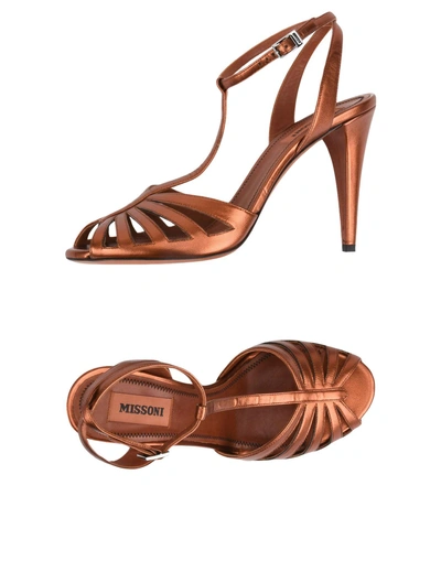 Shop Missoni Sandals In Copper