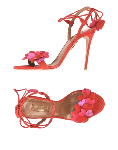 Shop Aquazzura Sandals In Red