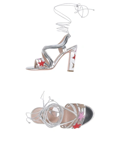 Shop Paula Cademartori Sandals In Silver