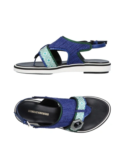 Shop Nicholas Kirkwood Toe Strap Sandals In Blue
