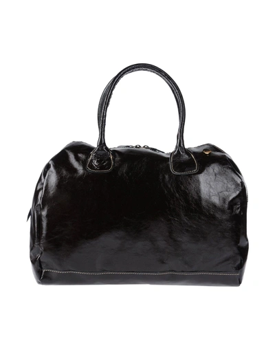 Shop Manila Grace Handbags In Dark Brown