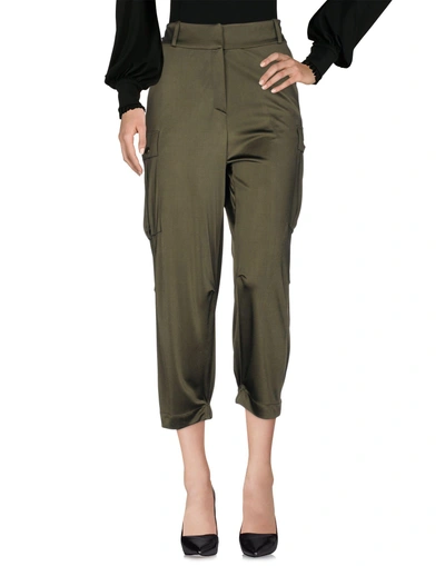 Shop Alexandre Vauthier Cropped Pants & Culottes In Military Green