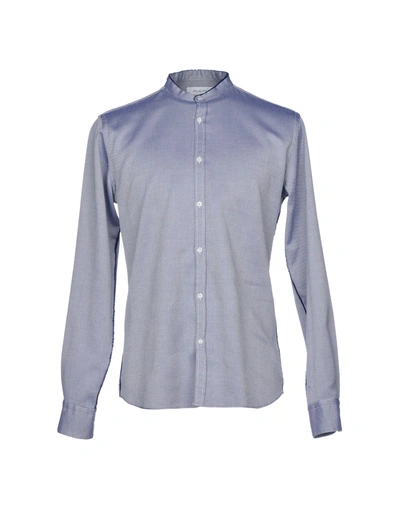 Shop Aglini Shirts In Dark Blue