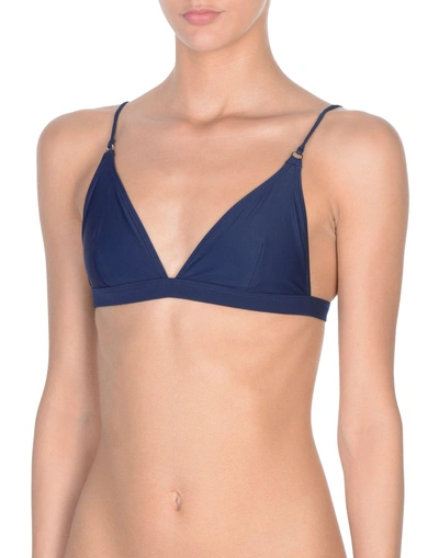 Shop Acne Studios Bikini Tops In Dark Blue