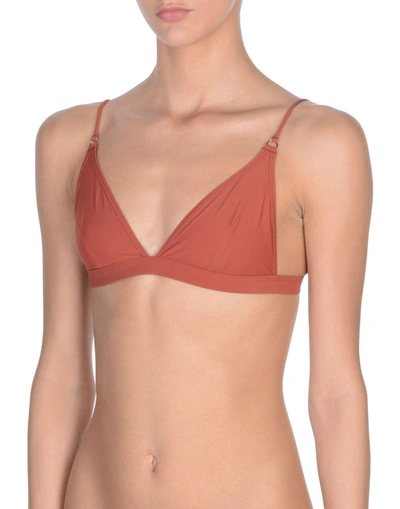 Shop Acne Studios Bikini Tops In Brick Red