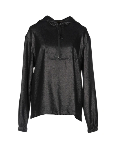 Shop Saint Laurent Hooded Sweatshirt In Black