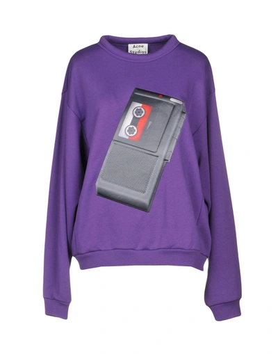 Shop Acne Studios Sweatshirt In Purple