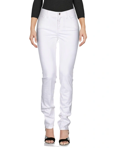 Shop Dolce & Gabbana Woman Denim Pants White Size 6 Cotton, Elastane