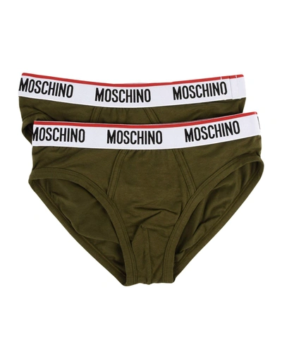 Shop Moschino Slip In Military Green
