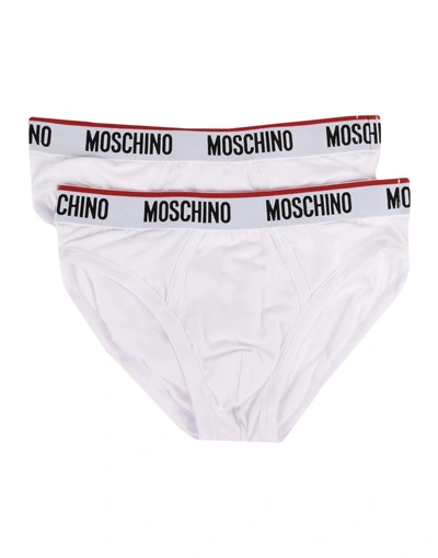 Shop Moschino Brief In White