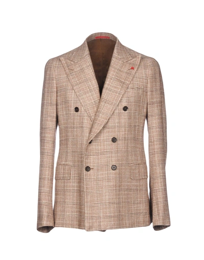 Shop Isaia Blazer In Khaki