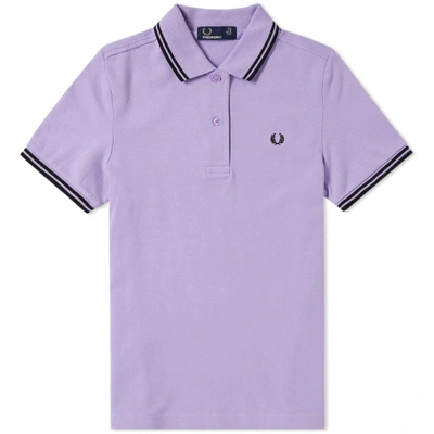 Shop Fred Perry Women's Slim Fit Twin Tipped Polo In Purple