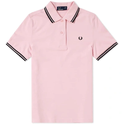 Shop Fred Perry Women's Slim Fit Twin Tipped Polo In Pink
