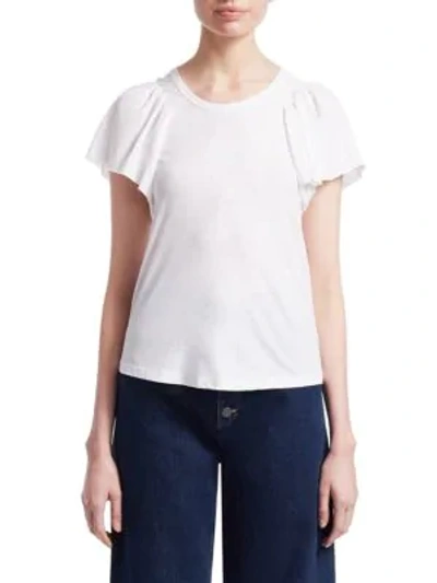 Shop A.l.c Simone Ruffle Tee In White