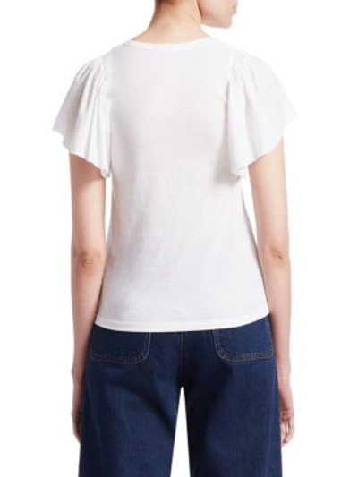 Shop A.l.c Simone Ruffle Tee In White