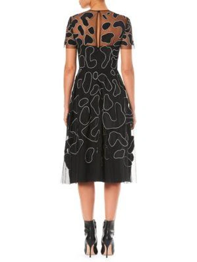 Shop Carolina Herrera Leopard Illusion A-line Dress In Black