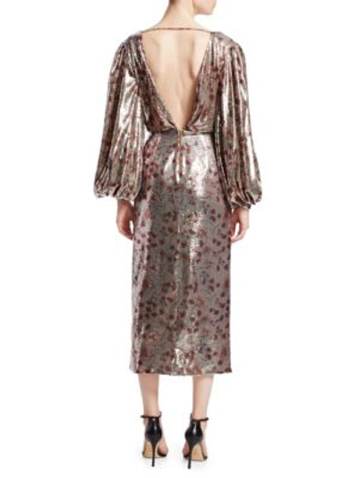 Shop Johanna Ortiz Alfonsina Sequin Wrap-style Dress In Cerezo Almond